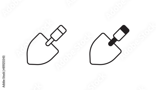 Trowel icon design with white background stock illustration