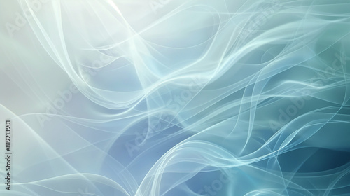 Abstract Light Blue and White Flowing Lines Background
