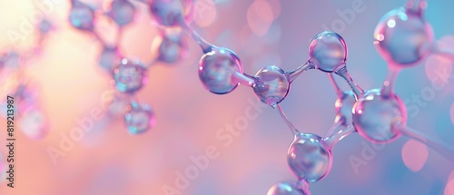 molecule model. Scientific research in molecular chemistry Science background