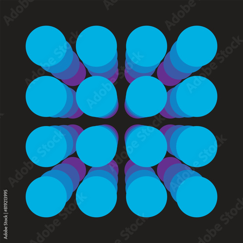 Circle arrangement pattern with emerging perspective. decoration, wallpaper, background and backdrop. clothing design etc.