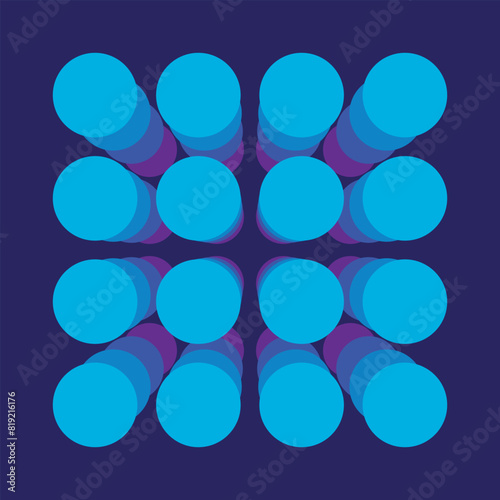 Circle arrangement pattern with emerging perspective. decoration, wallpaper, background and backdrop. clothing design etc.