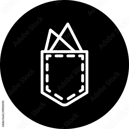Pocket square Line White Circle Black Icon Design