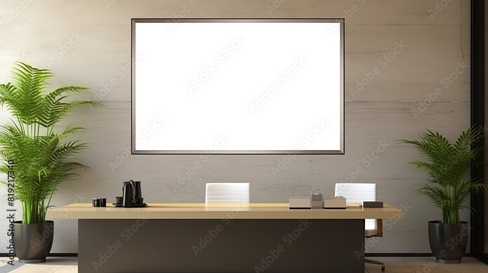 Blank picture on the wall in the office. Blank picture on the wall in the office.