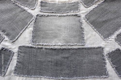 Gray denim patchwork texture