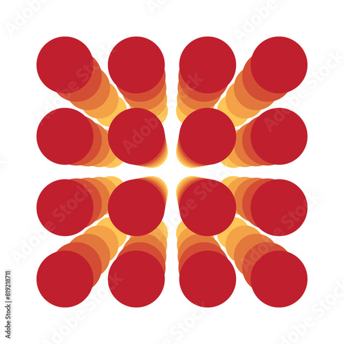 Circle arrangement pattern with emerging perspective. decoration, wallpaper, background and backdrop. clothing design etc.