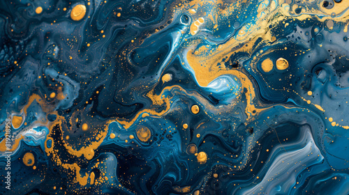 Dynamic interplay of blue and gold textures