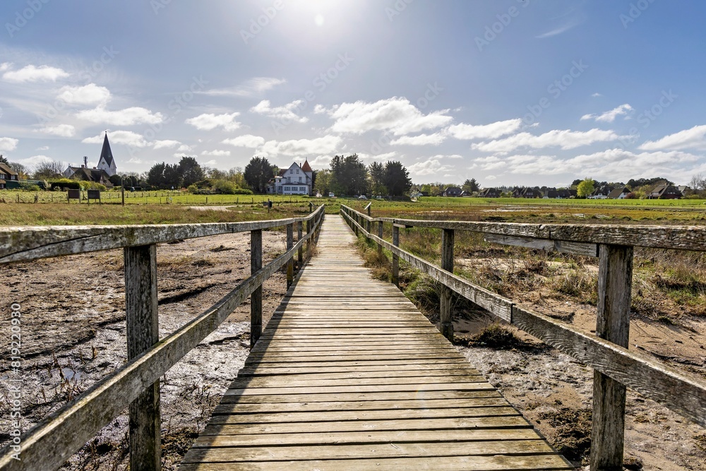 Wooden path to the viewing platform Wooden path to the viewing platform