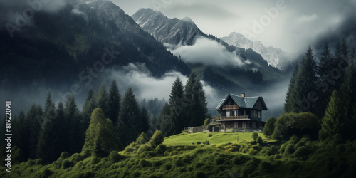 House in the mountains. photo