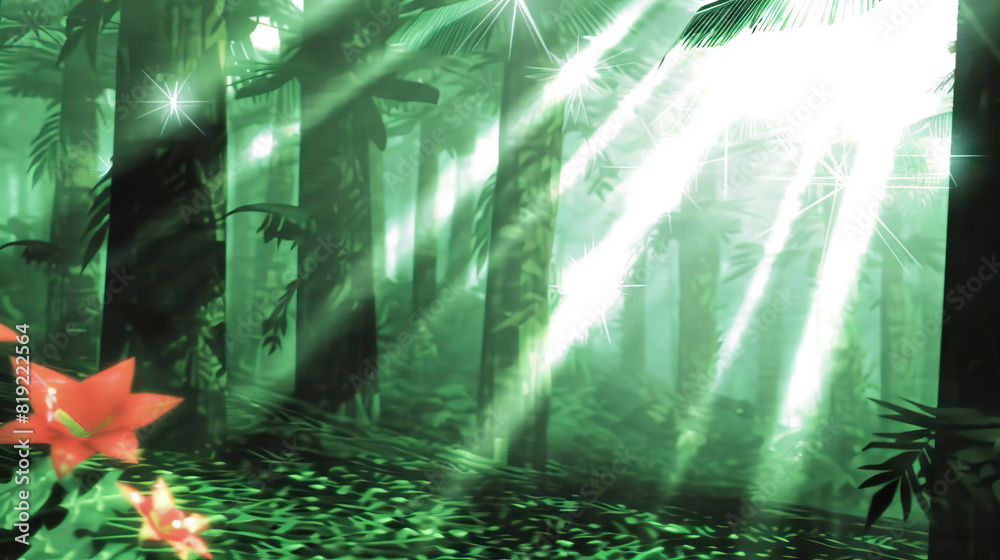Dappled Sunlight: The Play of Light and Shadow in the Jungle - Imagine a scene where sunlight filters through the dense jungle canopy, creating dappled patterns of light and shadow on the forest floor Dappled Sunlight: The Play of Light and Shadow in the Jungle - Imagine a scene where sunlight filters through the dense jungle canopy, creating dappled patterns of light and shadow on the forest floor