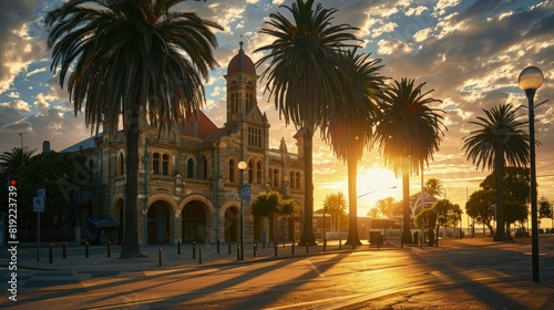 Glenelg South Sunrise Old Town Hall in Hyperrealistic Glory