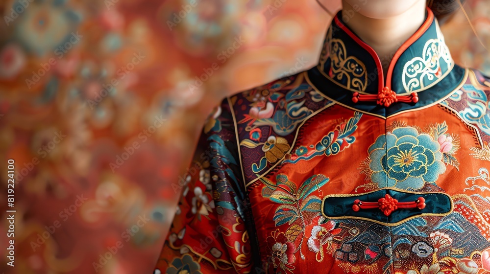 Beautiful lunar new year traditional dress style cultural background Beautiful lunar new year traditional dress style cultural background