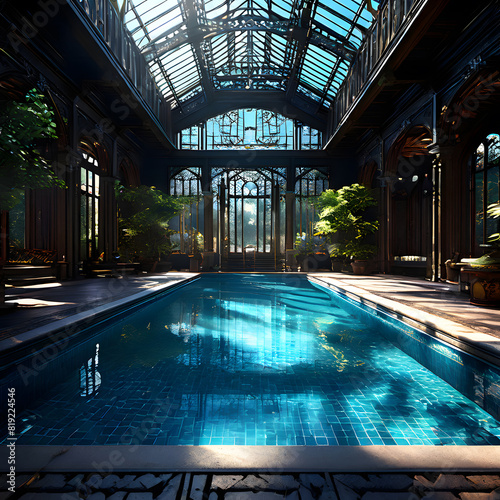 large elegant swimming pool  ai-generatet