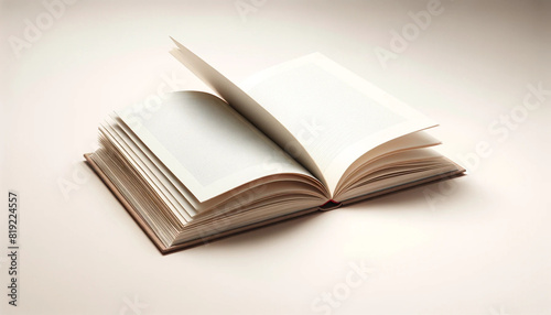 An open book with blank pages  inviting creativity and imagination