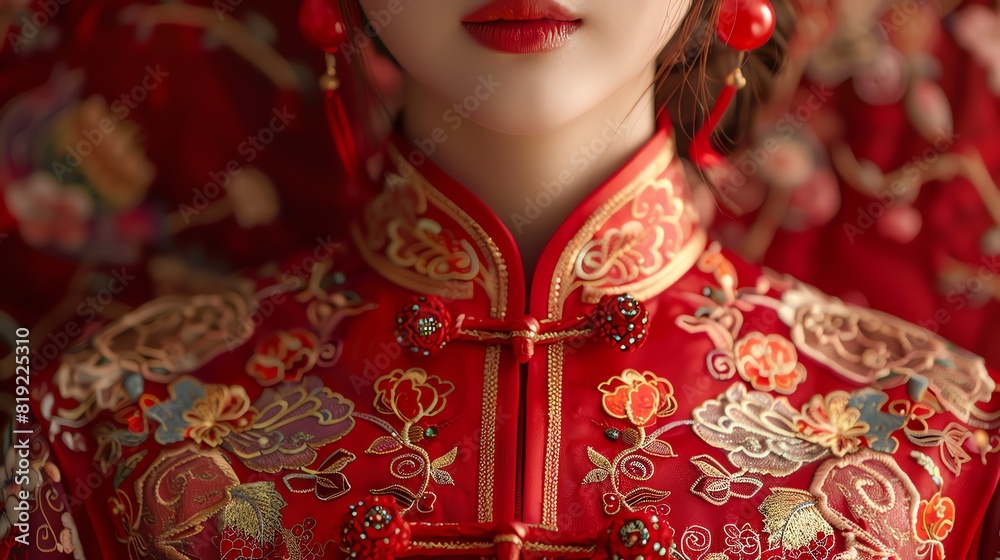 Vibrant lunar new year traditional dress cultural background style