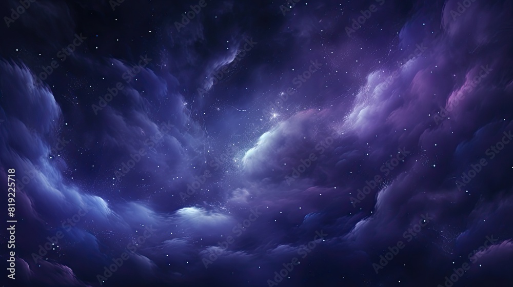 Night sky with stars and nebula, computer generated abstract background.