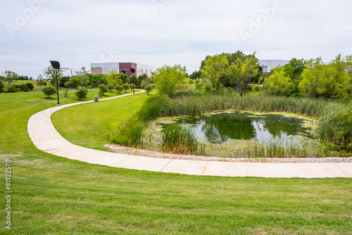 Beautiful pond in Princeton Municipal Park in springtime