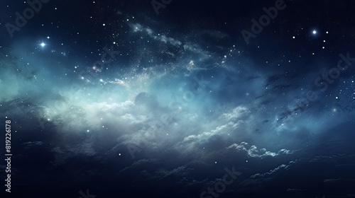 Night sky with stars and nebula. Abstract space background.
