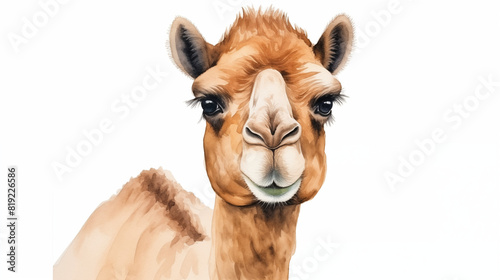water color illustration of camel face photo