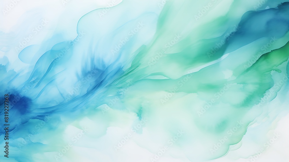 An abstract watercolor background with bold strokes of blue and green, evoking a sense of calm and tranquility.