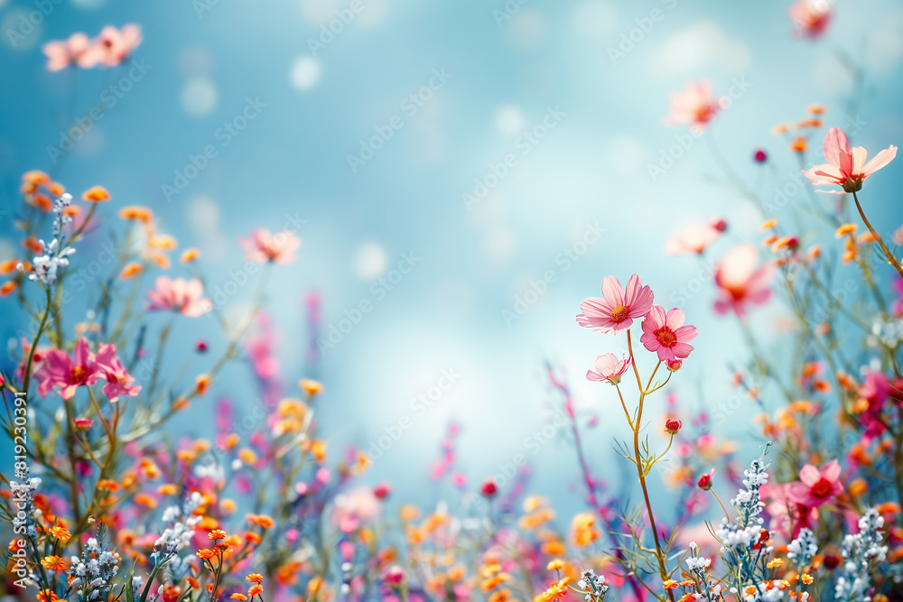 Spring floral background with copy space