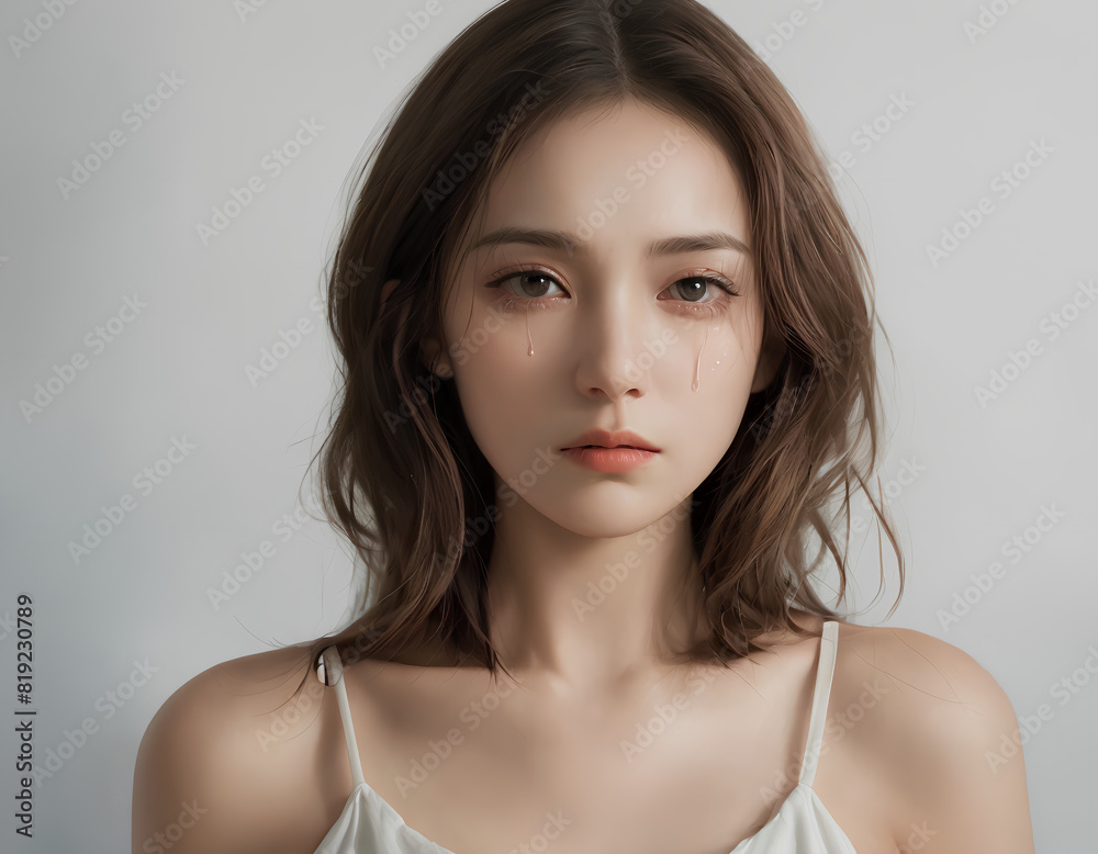 Young Woman, Sad Expression, Portrait of a Young Woman Young Woman, Sad Expression, Portrait of a Young Woman