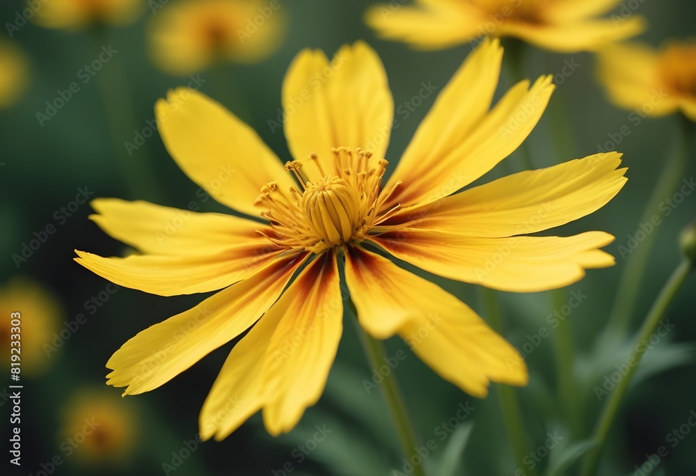 Obraz premium Coreopsis flower closeup Realistic Light understand sun light significantly summer season flower concept