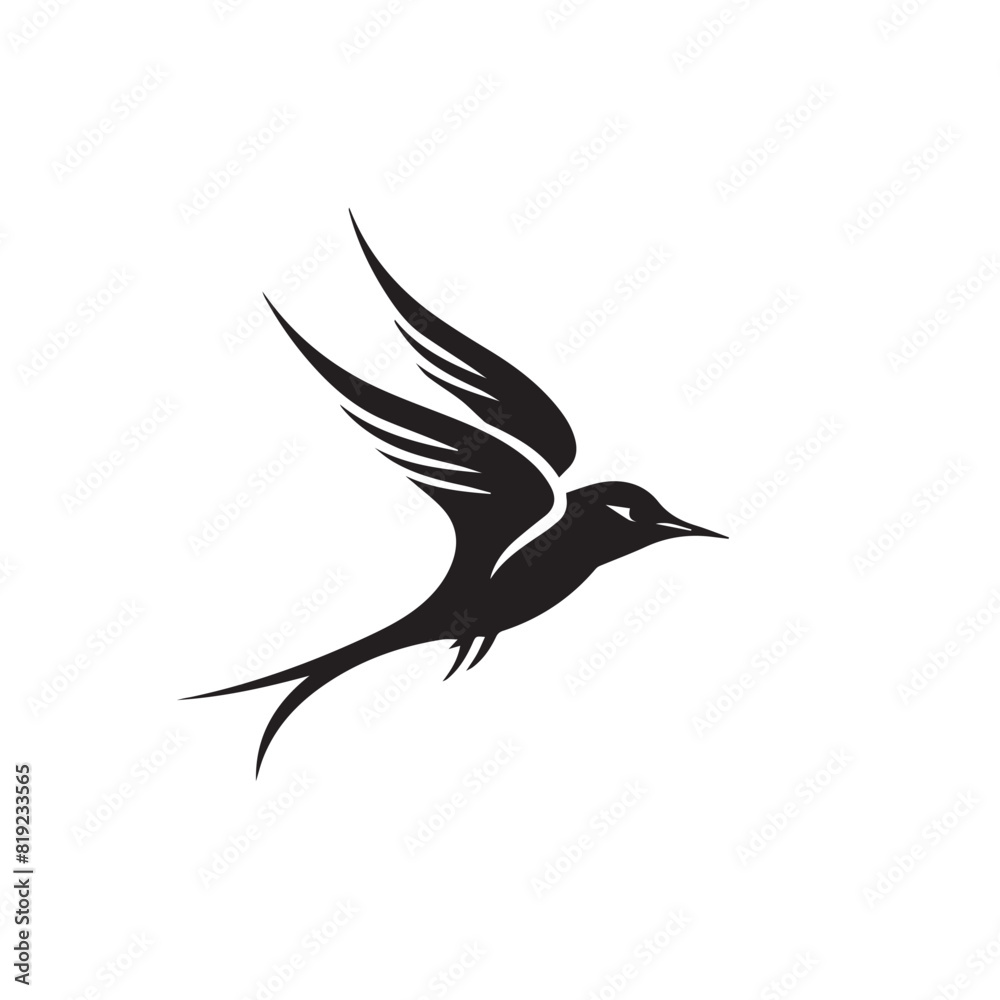 Fototapeta premium Swallow in cartoon, doodle style. Image for t-shirt, web, mobile apps and ui. Isolated 2d vector illustration in logo, icon, sketch style, Eps 10. AI Generative