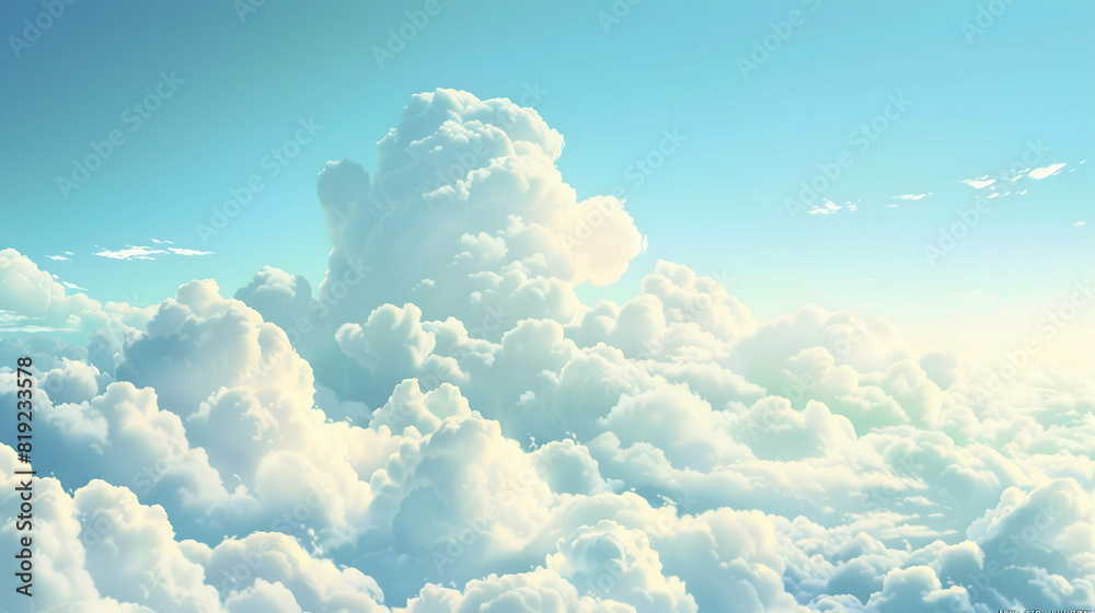 Beautiful scene of a bright blue sky filled with fluffy, white clouds, creating a serene and uplifting atmosphere.
Beautiful scene of a bright blue sky filled with fluffy, white clouds, creating a serene and uplifting atmosphere.