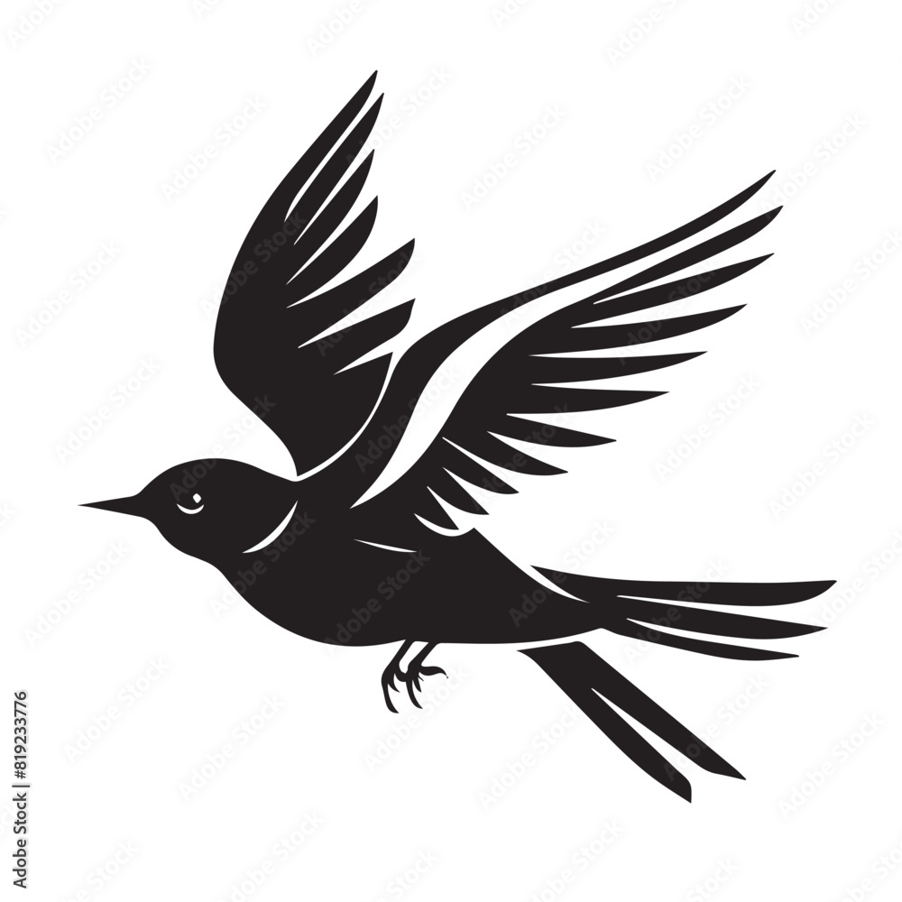 Fototapeta premium Swallow in cartoon, doodle style. Image for t-shirt, web, mobile apps and ui. Isolated 2d vector illustration in logo, icon, sketch style, Eps 10. AI Generative