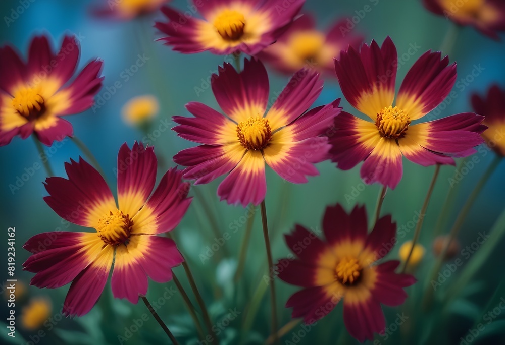 Fototapeta premium Coreopsis flower closeup Realistic Light understand sun light significantly summer season flower concept