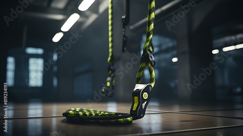 An AI-generated climbing rope designed for indoor climbing and strength training, providing a challenging upper body and grip workout for fitness enthusiasts