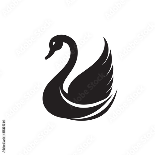 Swan in cartoon, doodle style. Image for t-shirt, web, mobile apps and ui. Isolated 2d vector illustration in logo, icon, sketch style, Eps 10. AI Generative