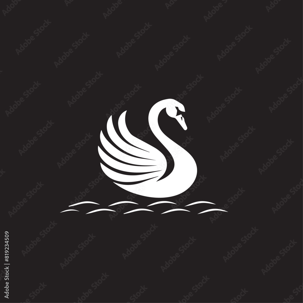 Fototapeta premium Swan in cartoon, doodle style. Image for t-shirt, web, mobile apps and ui. Isolated 2d vector illustration in logo, icon, sketch style, Eps 10. AI Generative