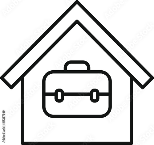 Modern vector illustration of a minimalist work from home icon symbolizing remote office, telecommuting, freelance, and worklife balance