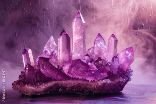 purple crystals closeup podium pedestal for cosmetic product photography mockup