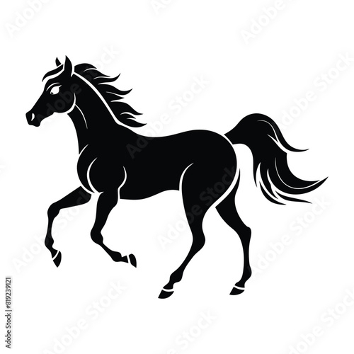 horse silhouettes on white background -vector illustration © Ferdous
