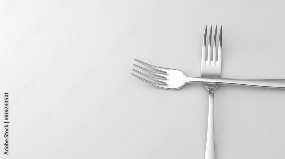 Modern silver fork isolated on white background Generative Modern silver fork isolated on white background Generative