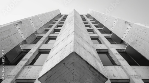 Monochrome image of a building facade