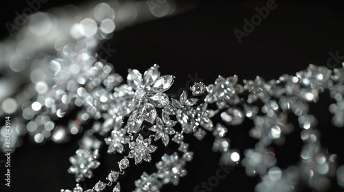 Sparkling crystal jewelry close-up
