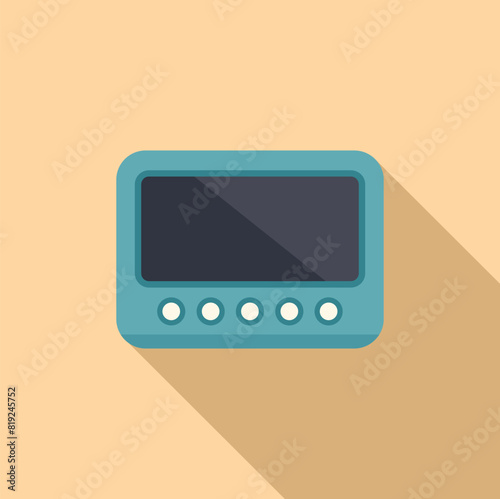 Flat design icon of a classic handheld gaming console with a simplistic retro style