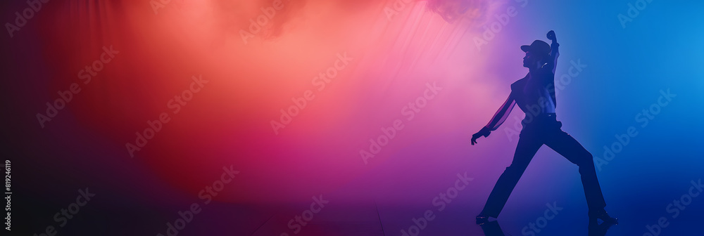 Naklejka premium Moonwalker's Silent Symphony. Concept Music Appreciation, Dance Moves Analysis, Iconic Performances, Visual Storytelling, Legacy Reflection