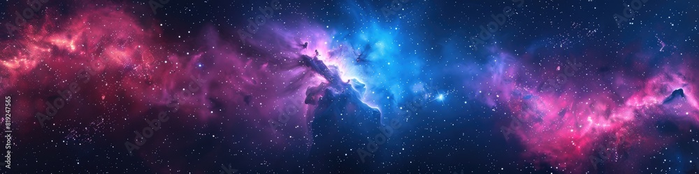 Stars Wallpaper. Nebula and Stars in Night Sky Web Banner Stars Wallpaper. Nebula and Stars in Night Sky Web Banner