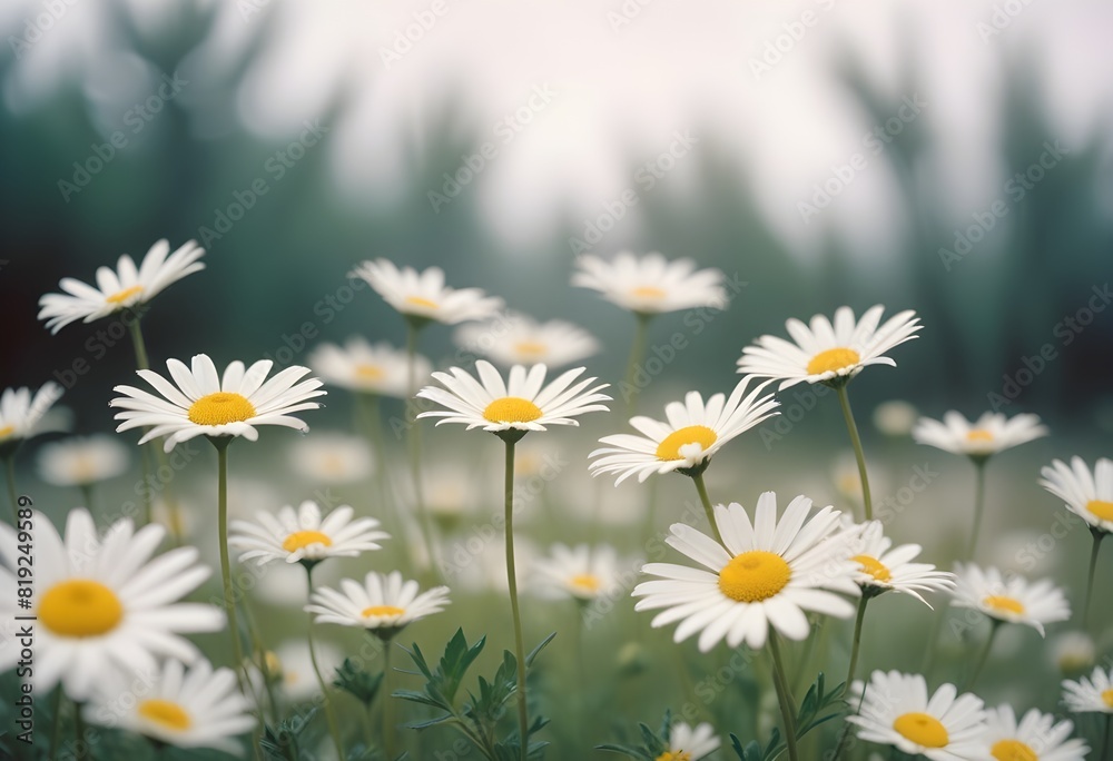Fototapeta premium Daisies flower closeup Realistic Light understand sun light significantly summer season flower concept
