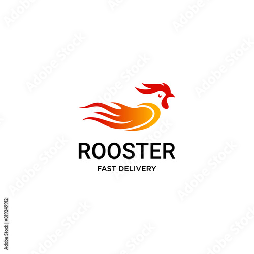 chicken rooster logo design template