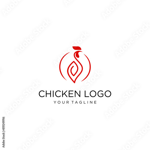 chicken rooster logo design template