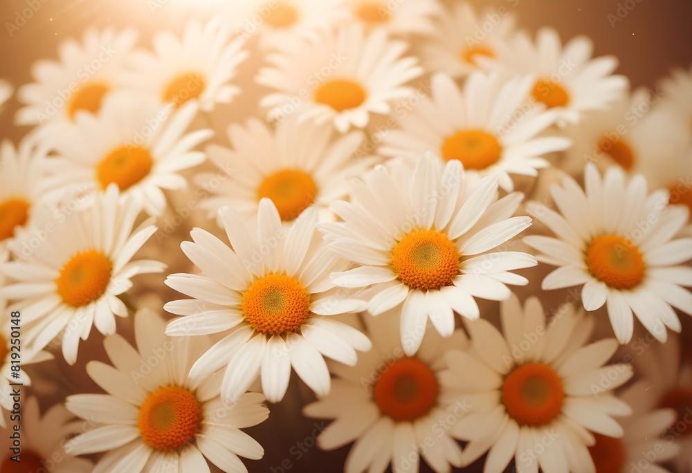 Fototapeta premium Daisies flower closeup Realistic Light understand sun light significantly summer season flower concept