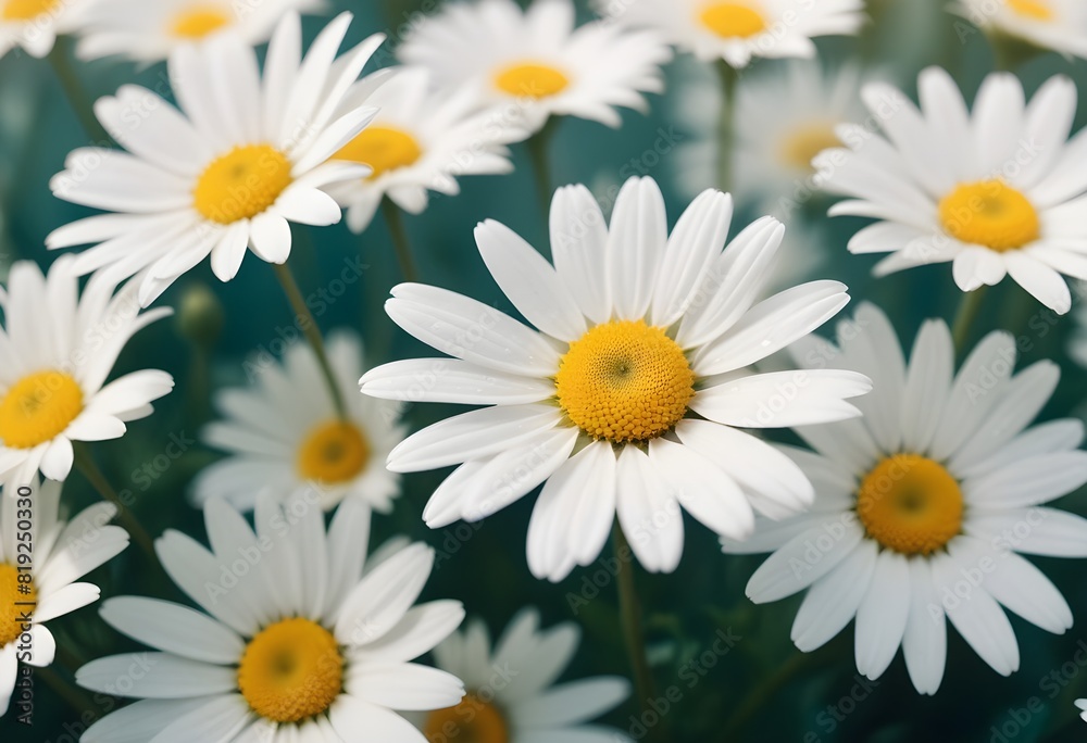 Fototapeta premium Daisies flower closeup Realistic Light understand sun light significantly summer season flower concept