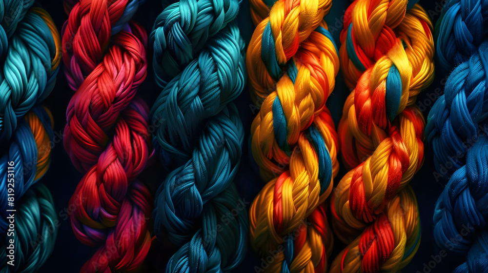 Colorful knotted rope
