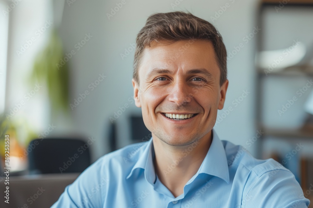 Corporate Charm: Close-Up of Smiling Office Executive Corporate Charm: Close-Up of Smiling Office Executive