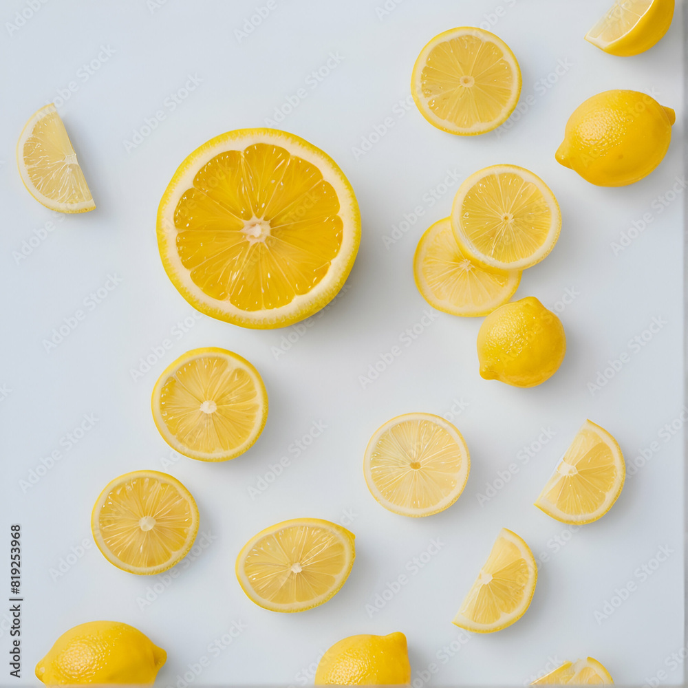 lemon slices on white background lemon slices on white background